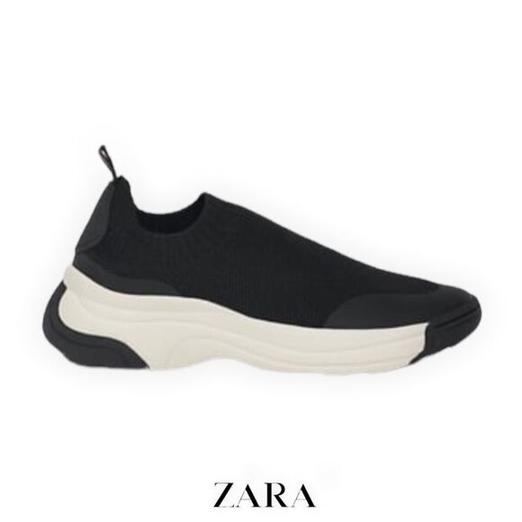 ZARA Kids | Black | SOCK STYLE SNEAKERS - Picture 2 of 7